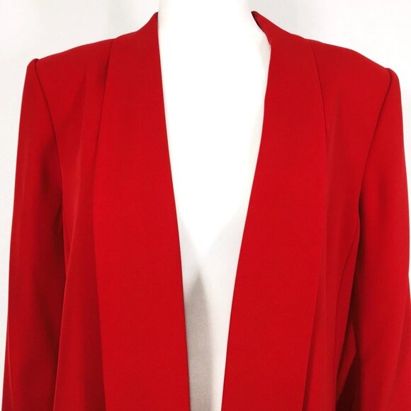 Calvin Klein Womens 2XL Red Jacket Open Front Chic Party Holiday - Picture 6 of 12